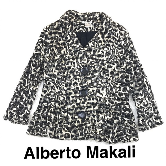 Alberto Makali Jackets & Blazers - Alberto Makali Leopard Metallic Knit Blazer